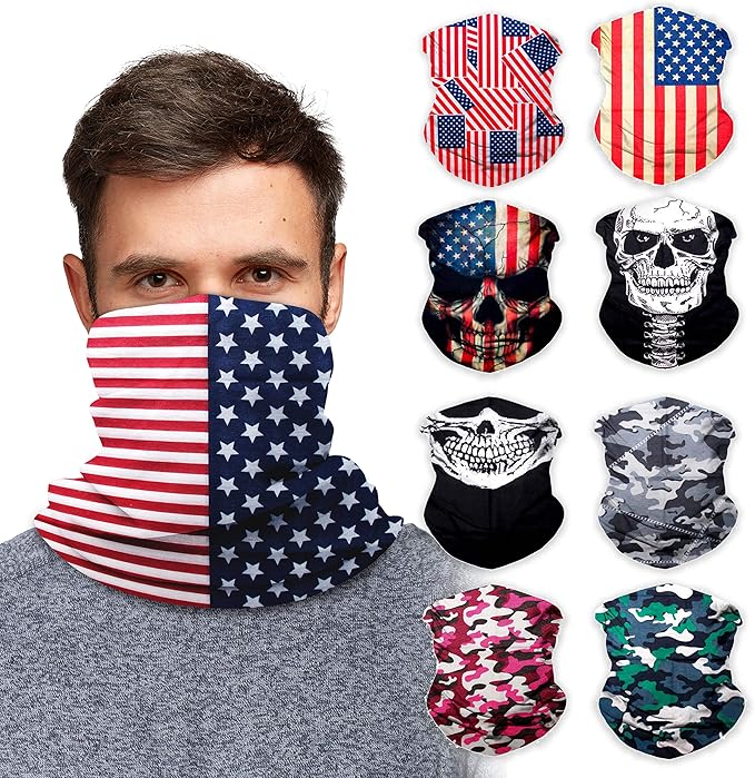 Sojourner Neck Gaiter, Bandana, Buff (9 Pack) - Face Cover for Men, Women, and Teens - Neck Warmer UV Sun Protection Gator
