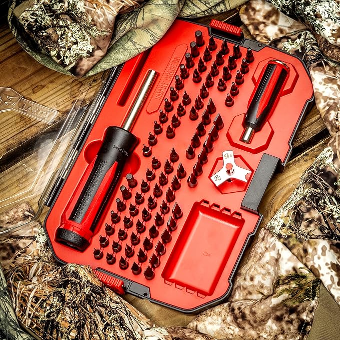 Real Avid Precision Screwdriver Set for Gun Maintenance | 90 PCS Screw Driversets with LED Driver, Hex, Phillips & Torx Bit Set | Kit Includes Magnetic Bit Driver, Turret Tool, Multibit Set & Case