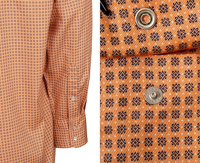 BOCOMAL FR Shirts for Men Printed Plaid Flame Resistant Clothing 6.5oz Cotton Button Up Welding Shirts NFPA2112 CAT2