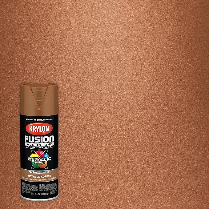 Krylon Fusion All-In-One Adhesive Spray Paint for Indoor/Outdoor Use, 12 oz, Copper