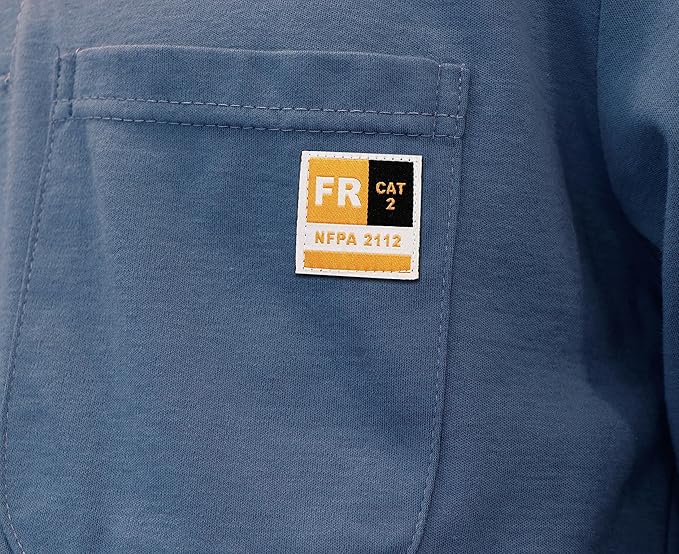 KONRECO FR Shirts for Men Long Sleeve 7oz Cotton Flame Resistant/Fire Retardant CAT2 Henley Shirt