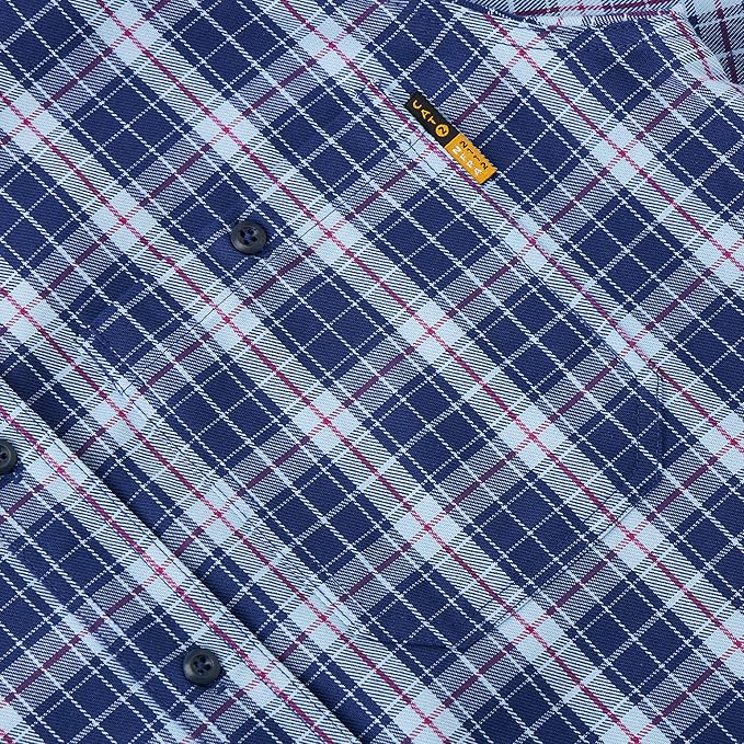 WORKWEYA FR Welding Shirts 7.5oz Cotton Button Down Flame Resistant Shirt for Men