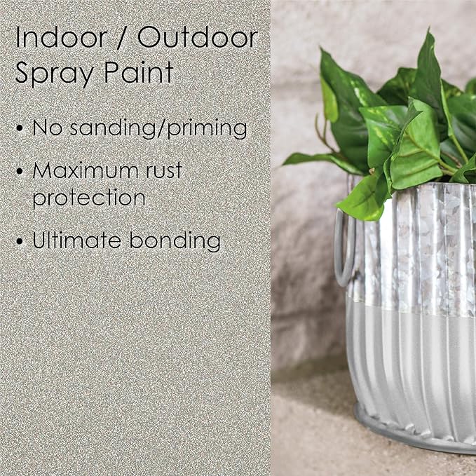 Krylon Fusion All-In-One Adhesive Spray Paint for Indoor/Outdoor Use, 12 oz, Satin Nickel