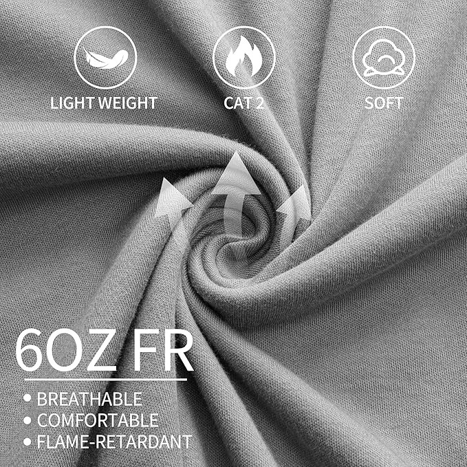 FR Shirts for Men 6 oz Hi Vis Fire Resistant Flame Resistant Long Sleeve Shirts High Visibility Cotton Welding Shirt CAT2