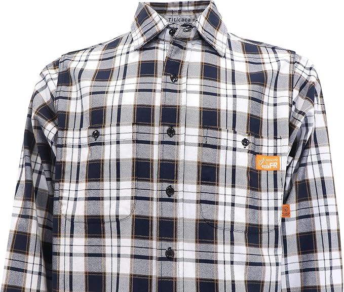 Titicaca FR Shirts for Men 6.5oz Lightweight Flame Resistant Button Down Work Shirt Fire Retardant Welding Shirt