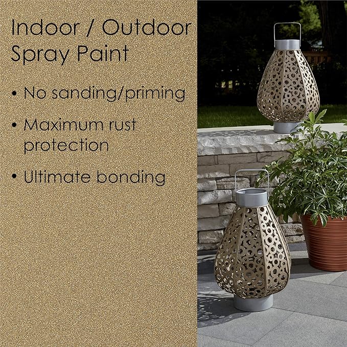 Krylon K02770007 Fusion All-In-One Spray Paint for Indoor/Outdoor Use, Metallic Gold 12 Ounces (Pack of 2)