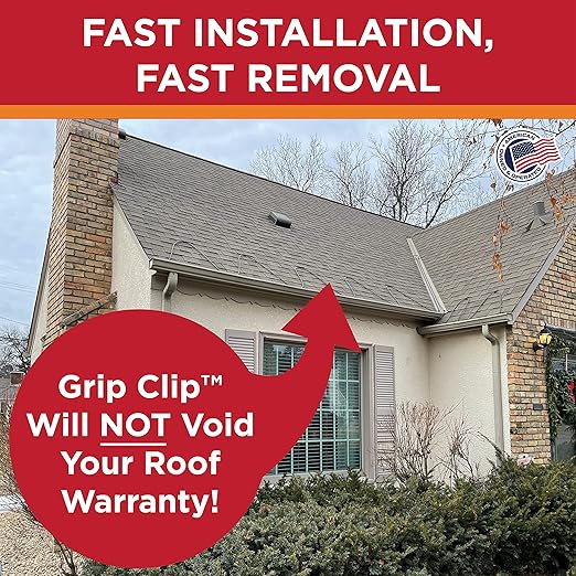 Roof Clips, Safe for Heat Tape, Electric Cable & Roof Heat Cable Installation, Prevents Roof Damage, Easy Nail-Free Outdoor Cable Clips, Your Ultimate Cable Clip (.325-5 Pack)
