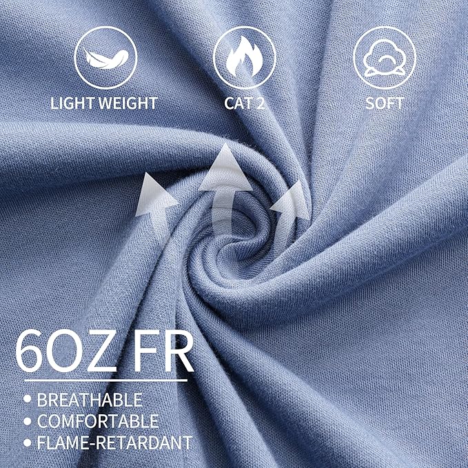 FR Shirts for Men 6 oz Hi Vis Fire Resistant Flame Resistant Long Sleeve Shirts High Visibility Cotton Welding Shirt CAT2